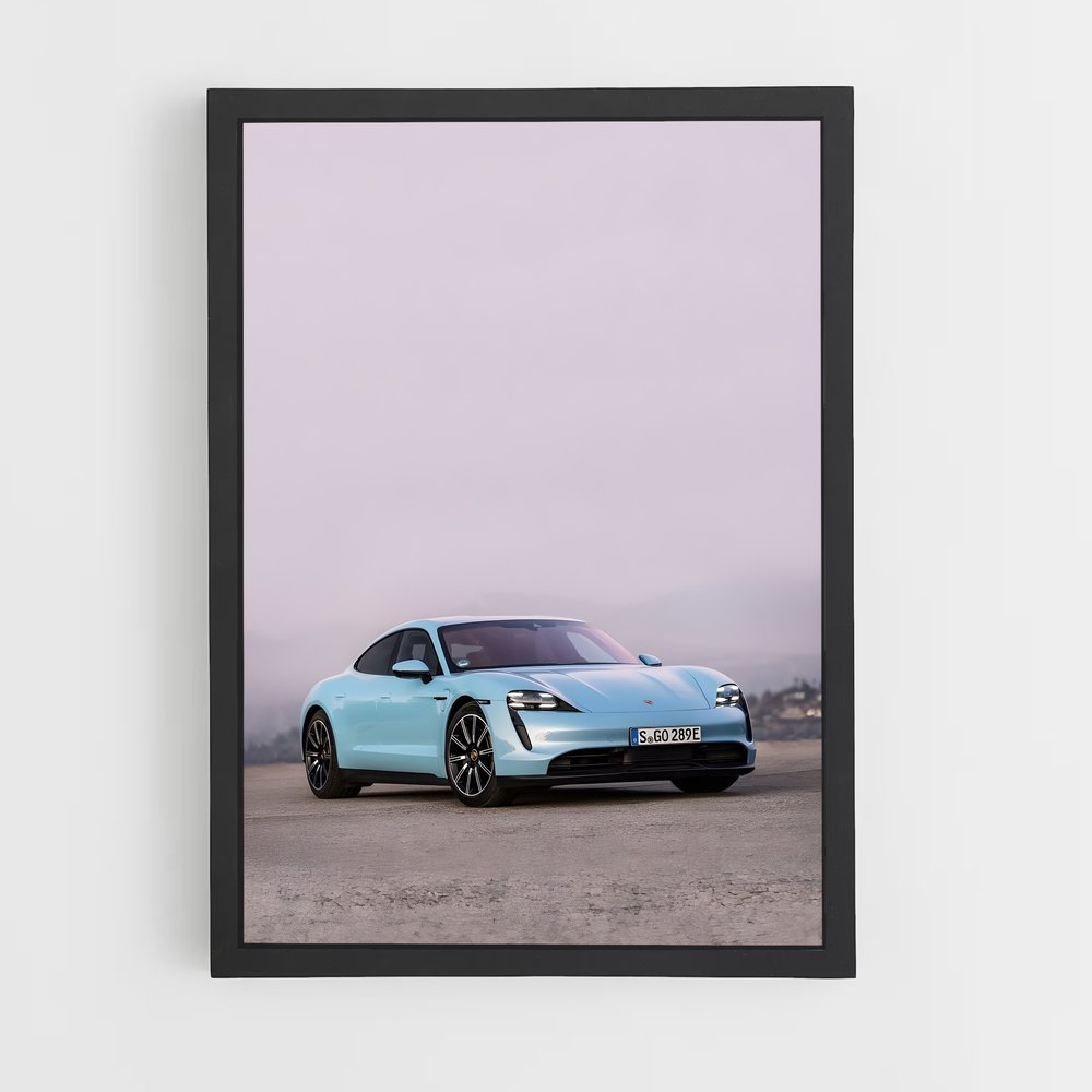 Poster Taycan en Bleu Électrique – affiche Porsche (vue 2)